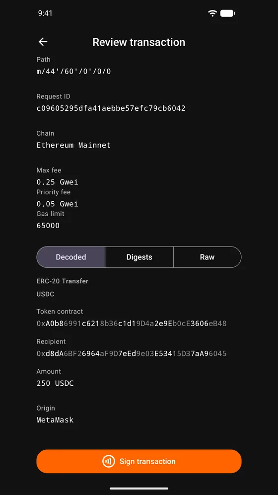 Ethereum transaction review